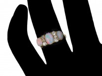Victorian Opal & Diamond Three Stone Ring