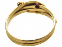 Edwardian Ruby & Diamond Double Snake Ring