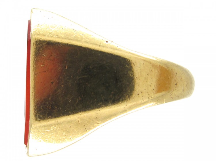 Large 18ct Gold Carnelian Signet Ring