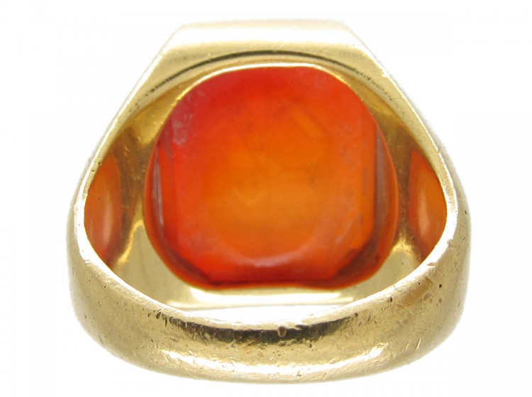 Large 18ct Gold Carnelian Signet Ring