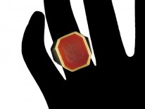 Large 18ct Gold Carnelian Signet Ring