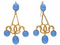Georgian 18ct Gold Neo-Classical Drop Earrings