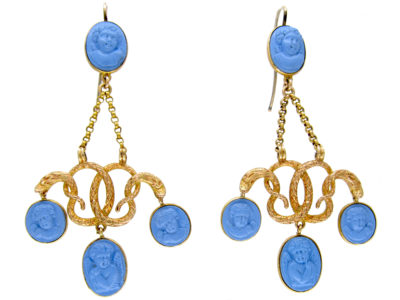 Georgian 18ct Gold Neo-Classical Drop Earrings