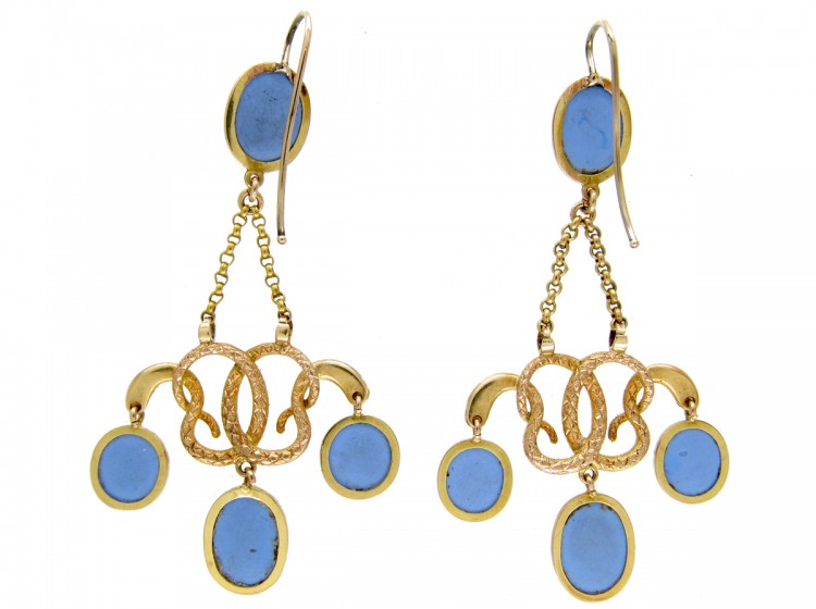 Georgian 18ct Gold Neo-Classical Drop Earrings