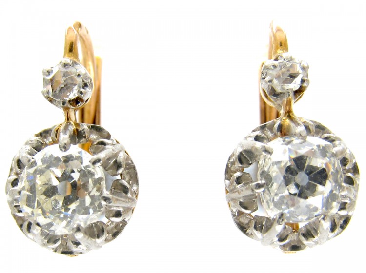 Diamond Drop 18ct Gold Earrings