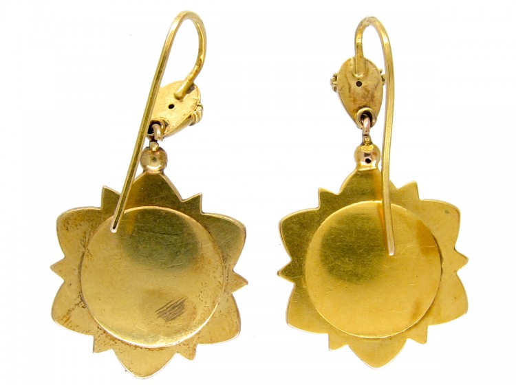 Victorian 15ct Gold Diamond Set Earrings