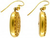 Victorian 15ct gold Assyrian Style Earrings