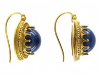 Victorian 18ct Gold & Lapis Lazuli Earrings