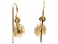 Natural Pearl & Diamond Earrings