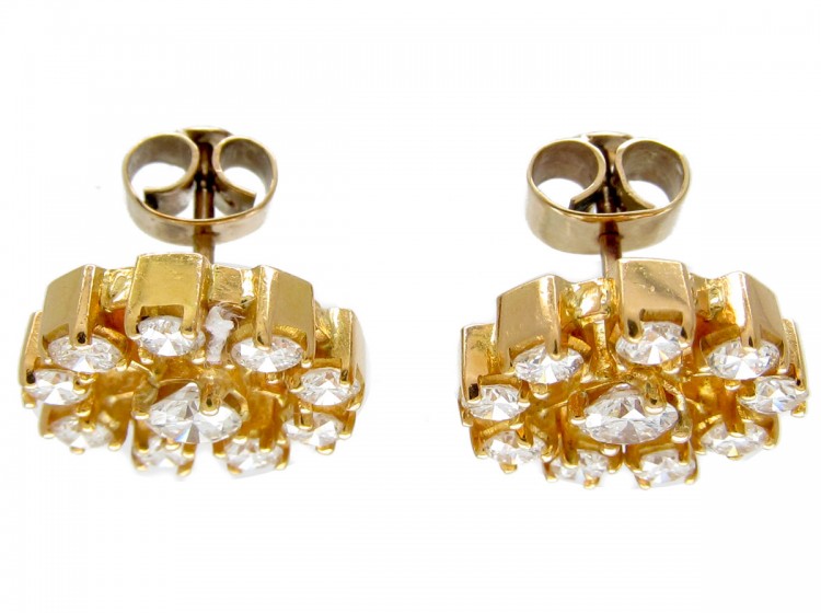 Diamond 18ct Gold Wheel Earrings