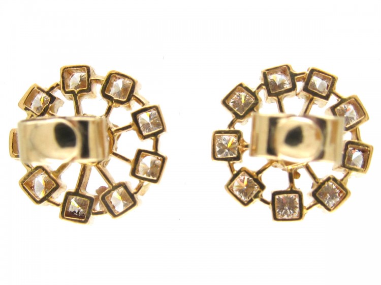 Diamond 18ct Gold Wheel Earrings