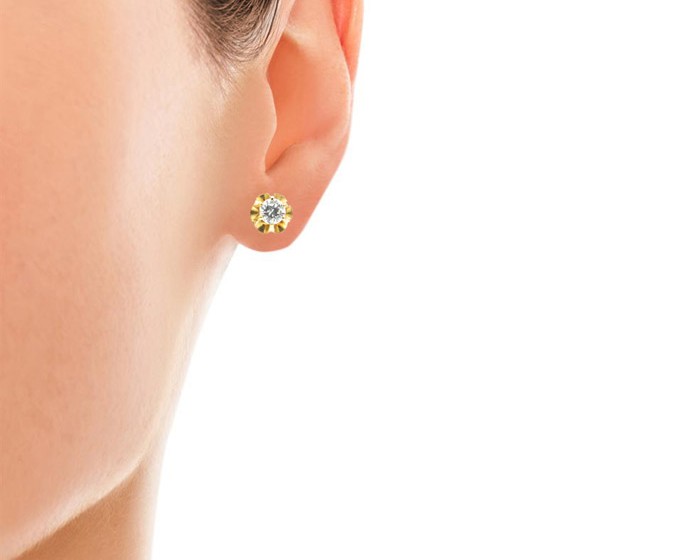 Single Stone Diamond Earrings