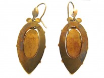 Victorian 15ct Gold Drop Earrings set with Diamonds