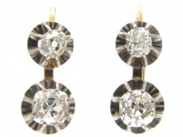 Two Stone Diamond Drop Earrings