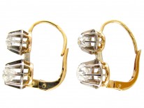 Two Stone Diamond Drop Earrings