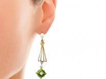 Peridot & Pearl Drop Earrings