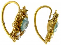 Georgian Emerald & Natural Split Pearl Earrings
