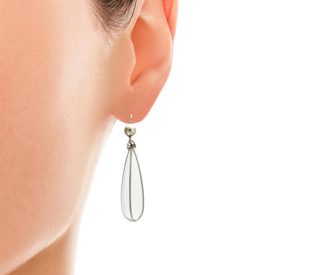 Rock Crystal & Silver Drop Earrings