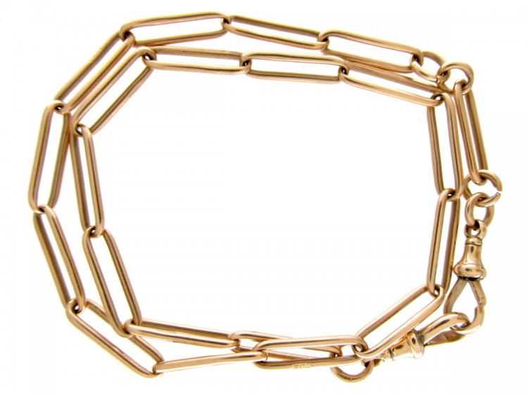 9ct Gold Long Link Albert Chain