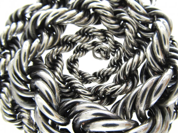 Silver Graduated Rope Necklace