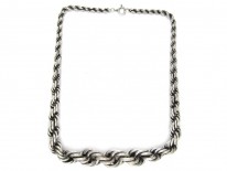 Silver Graduated Rope Necklace