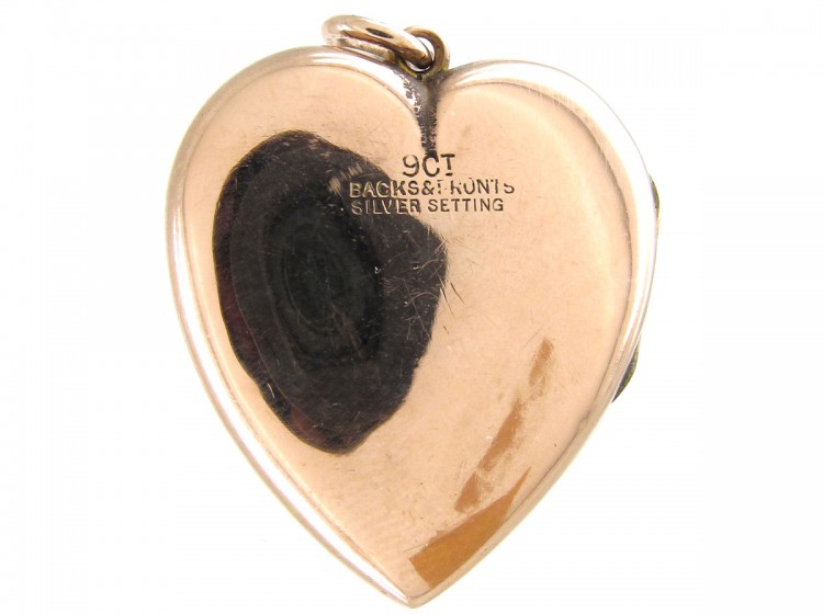 9ct Back & Front Heart Locket with Swallow Motif