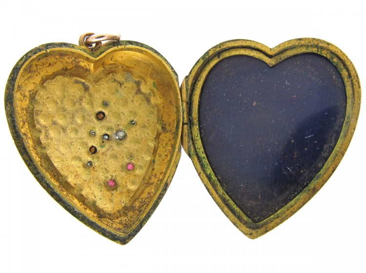 9ct Back & Front Heart Locket with Swallow Motif