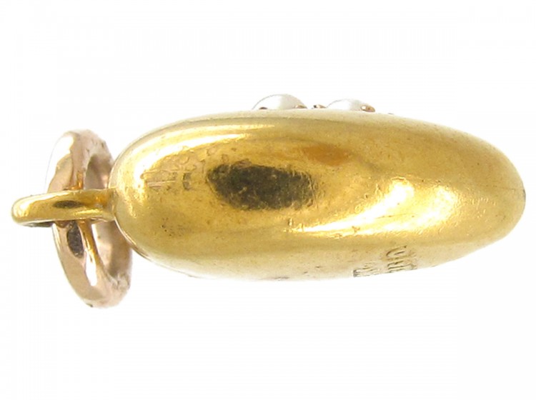15ct Gold Heart Pendant set with Natural Split Pearls