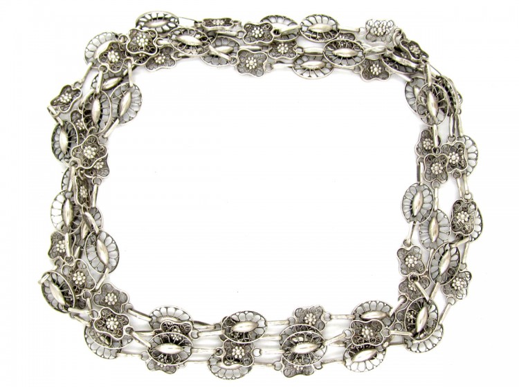 Victorian Silver Guard Chain