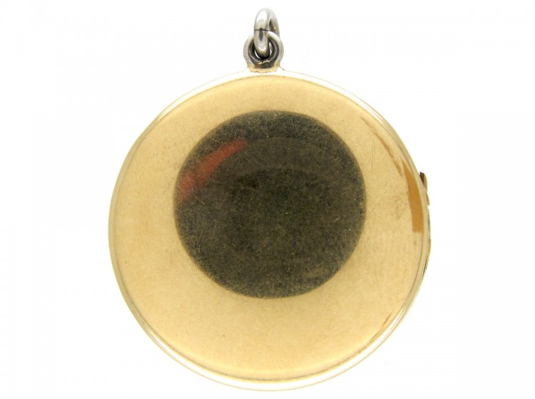 Diamond & Black Enamel 18ct Gold Art Deco Locket