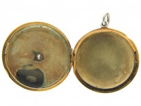 Diamond & Black Enamel 18ct Gold Art Deco Locket