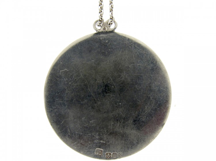 Silver Enamel Tree Pendant on Chain