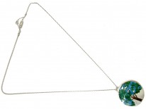 Silver Enamel Tree Pendant on Chain