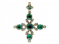 Georgian Gold & Silver Paste Set Pendant Cross