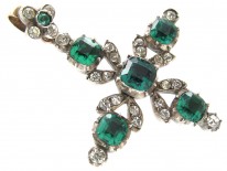 Georgian Gold & Silver Paste Set Pendant Cross