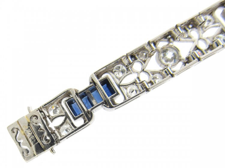 Sapphire & Diamond Art Deco Bracelet