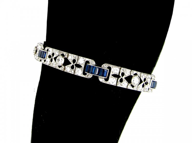Sapphire & Diamond Art Deco Bracelet