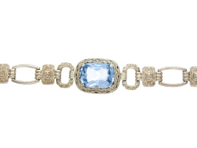 Art Deco Silver & Paste Bracelet