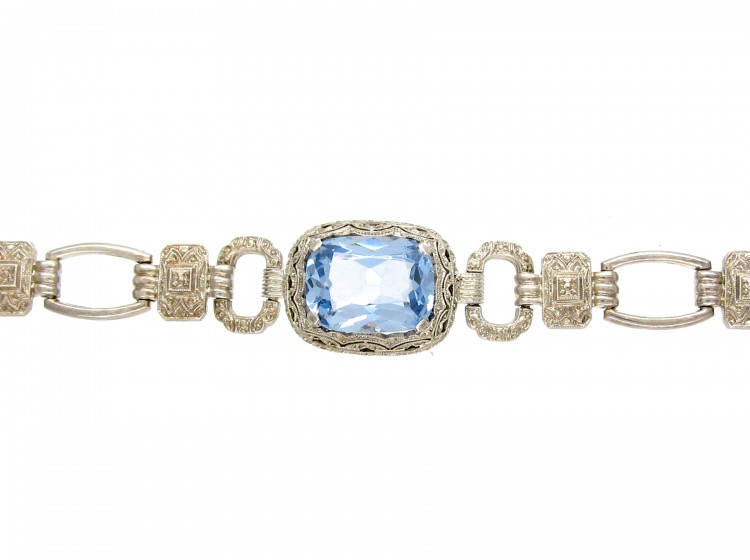 Art Deco Silver & Paste Bracelet