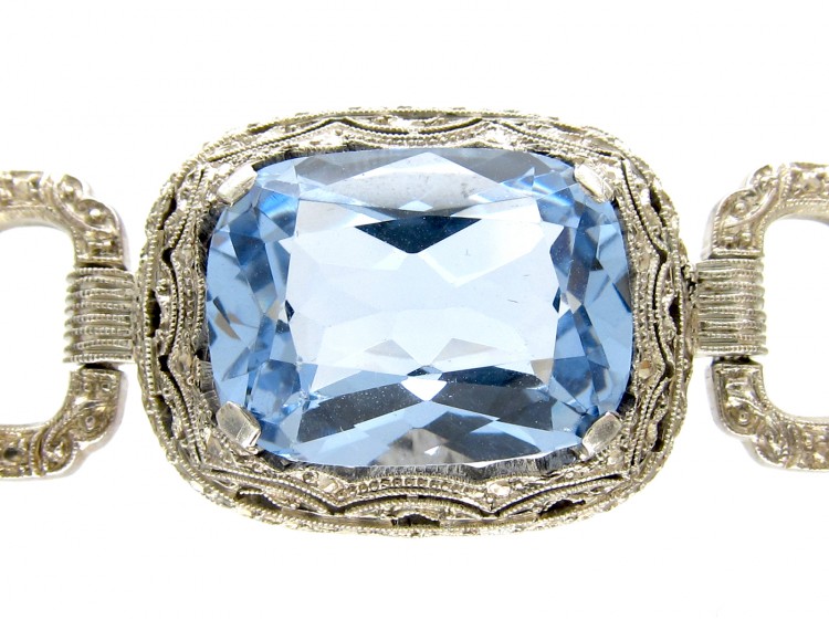 Art Deco Silver & Paste Bracelet