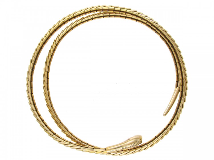 Coiled 9ct Gold Snake Necklace
