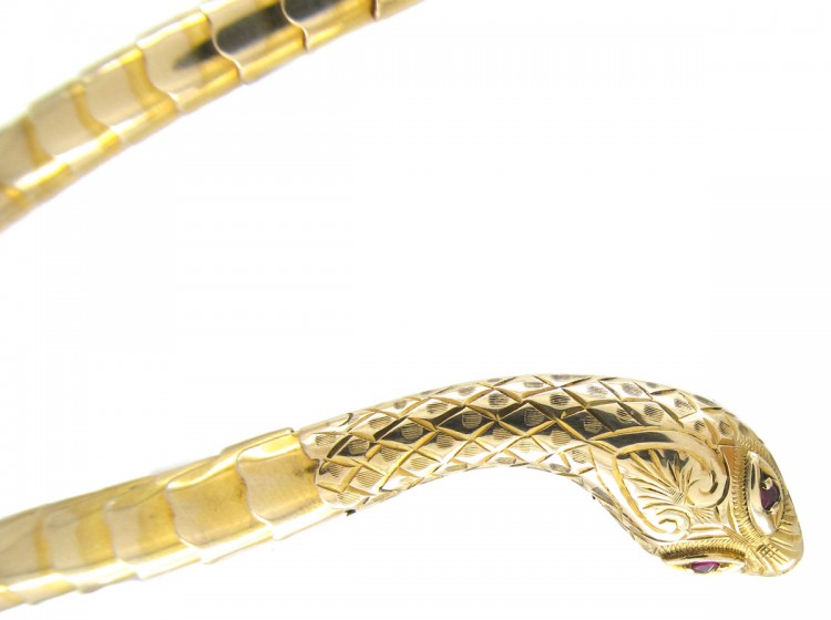 Coiled 9ct Gold Snake Necklace
