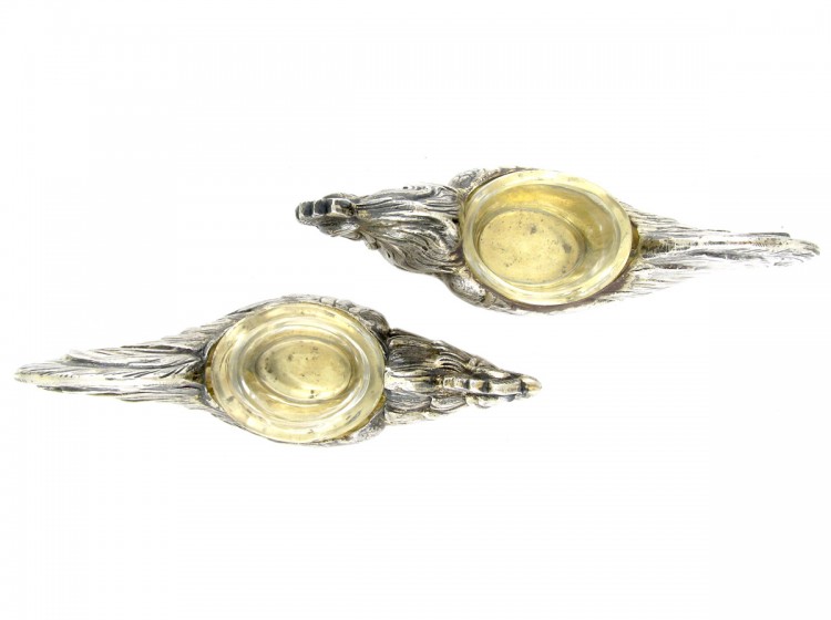 Cockerel & Hen Silver Salt Cellars