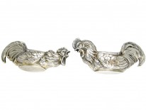 Cockerel & Hen Silver Salt Cellars