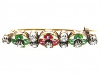 Suffragette Diamond & Enamel 18ct Gold Brooch