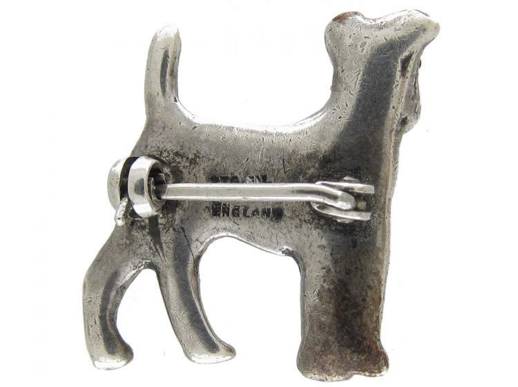 Silver & Marcasite Terrier Brooch