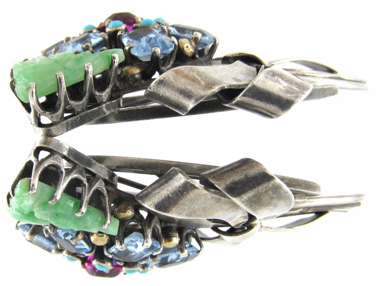 Pair of Silver Flower Clips by Dore Nossiter