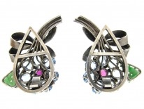 Pair of Silver Flower Clips by Dore Nossiter