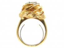 Diamond Cluster 18ct Gold Modernist Ring