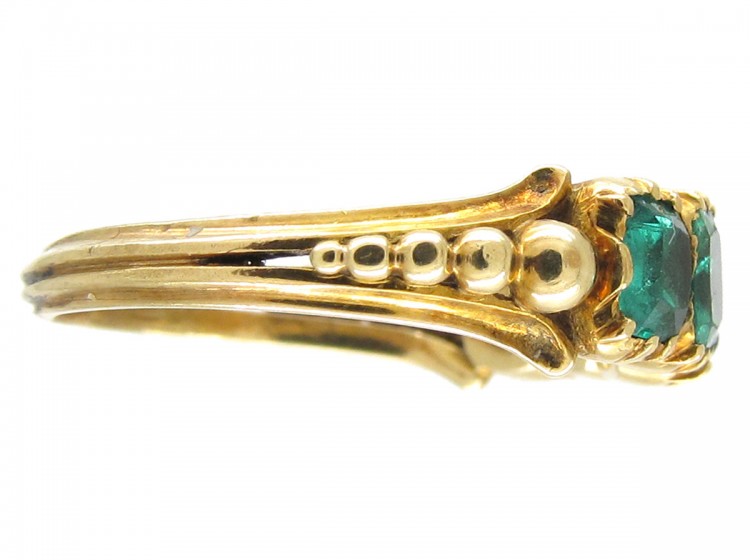 Georgian Emerald & 18ct Gold Five Stone Ring